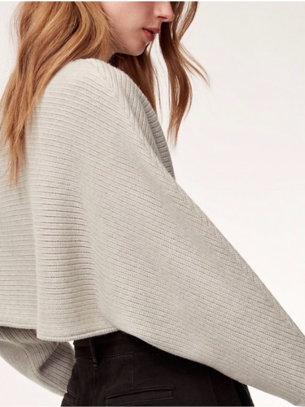 Wilfred Free Lolan Sweater 100% Merino Wool Heather Birch Size S 🤍🍂